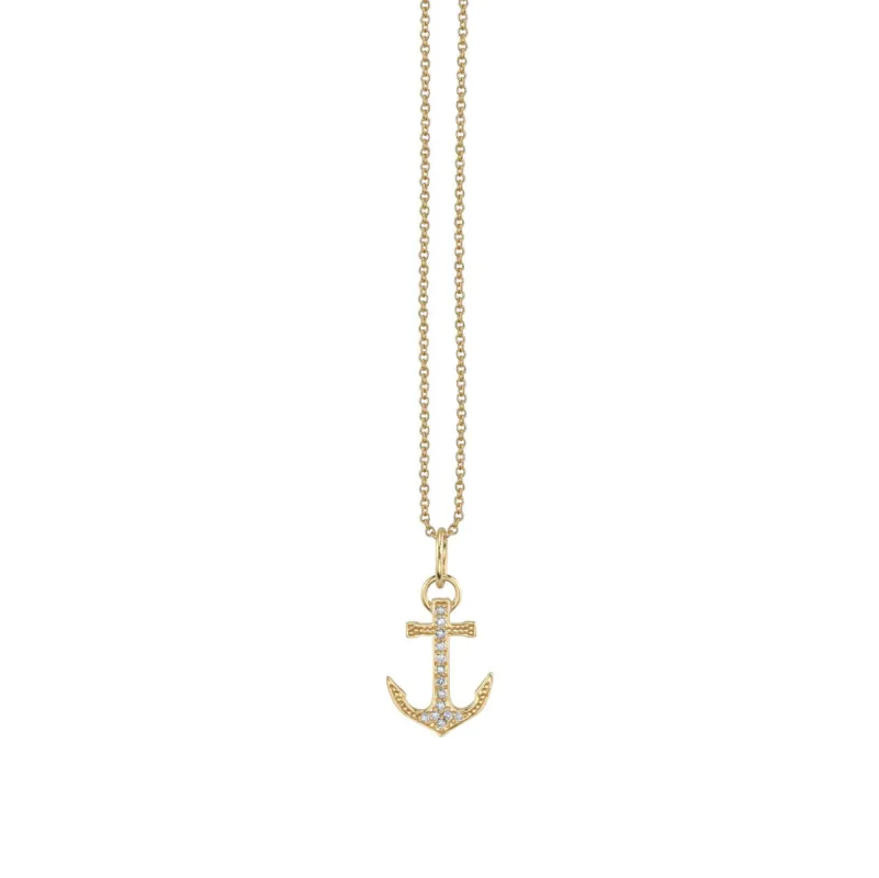 Gold & Diamond Anchor Charm made by Sydney Evan