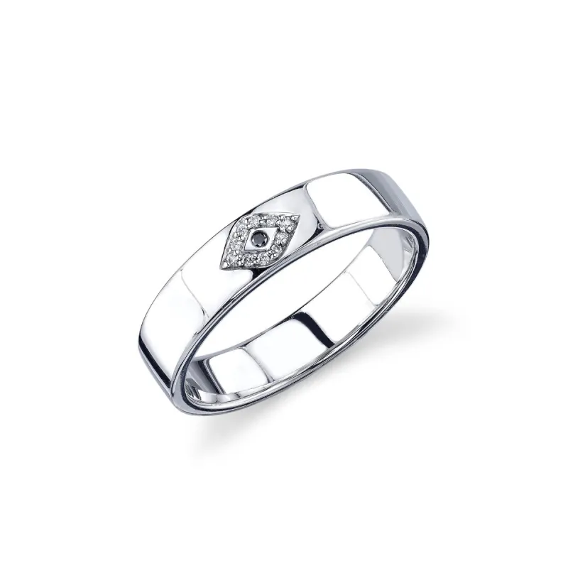 Men's Collection White Gold & Diamond Eye Ring made by Sydney Evan