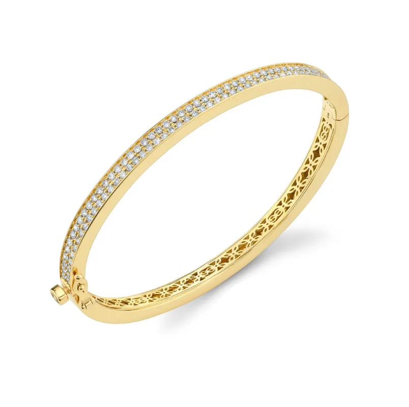 Gold & Diamond Small Hinge Bangle made by Sydney Evan