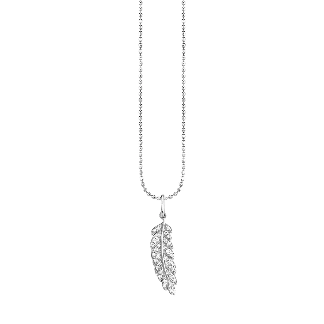 Gold & Diamond Small Feather Charm sold by Sydney Evan product image thumbnail 3