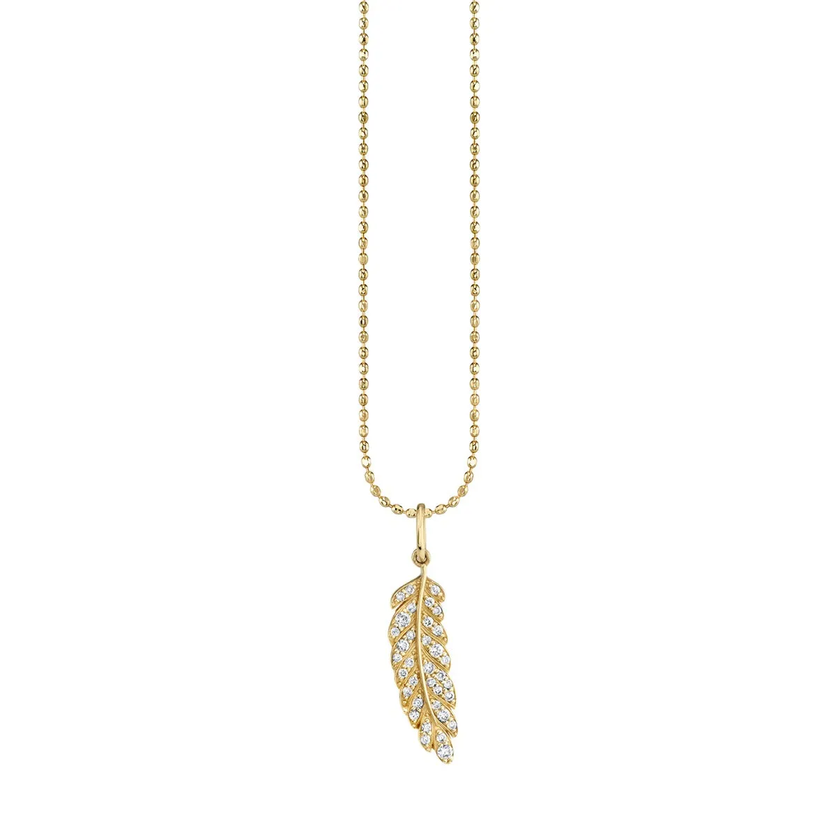 Gold & Diamond Small Feather Charm sold by Sydney Evan