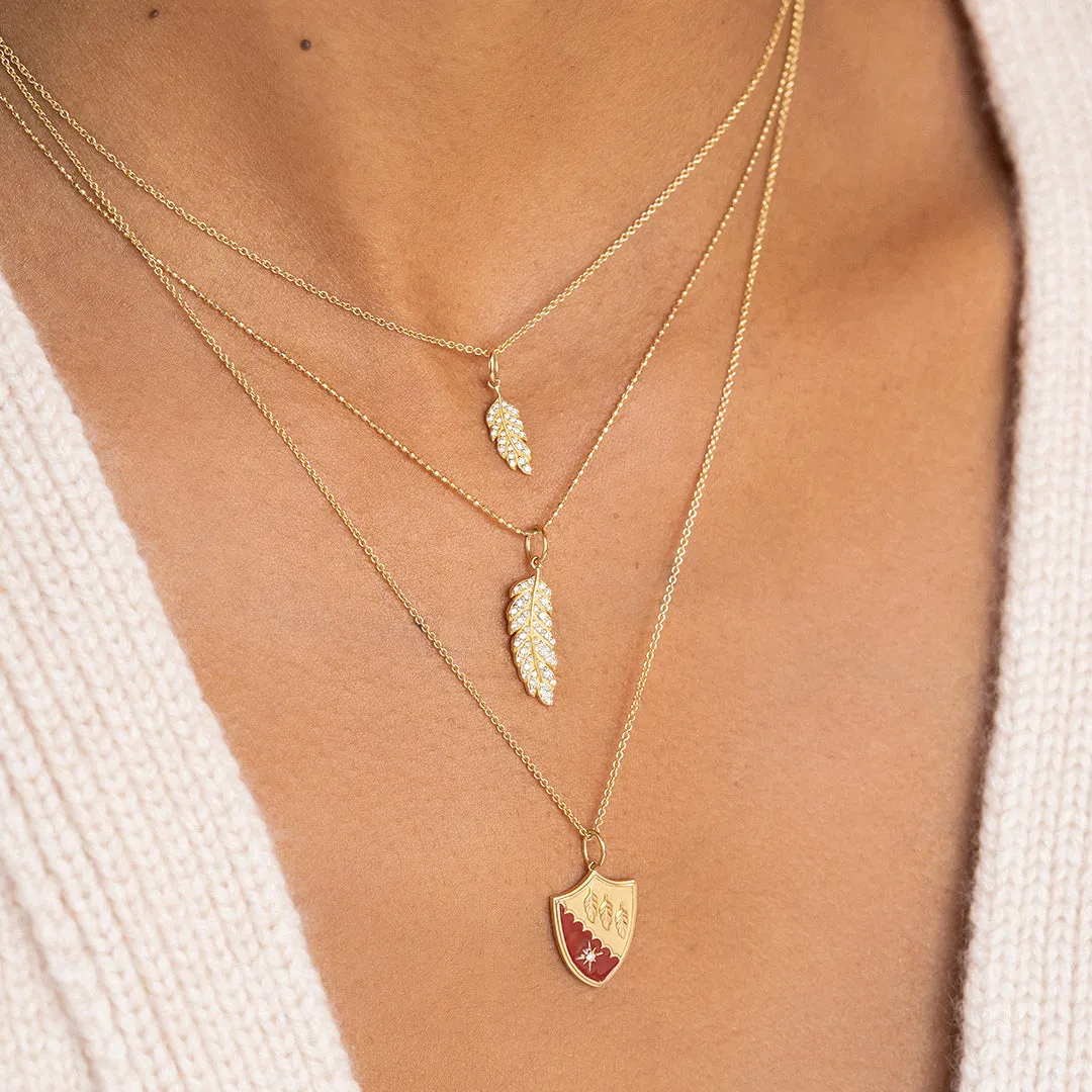 Gold & Diamond Small Feather Charm sold by Sydney Evan product image thumbnail 2