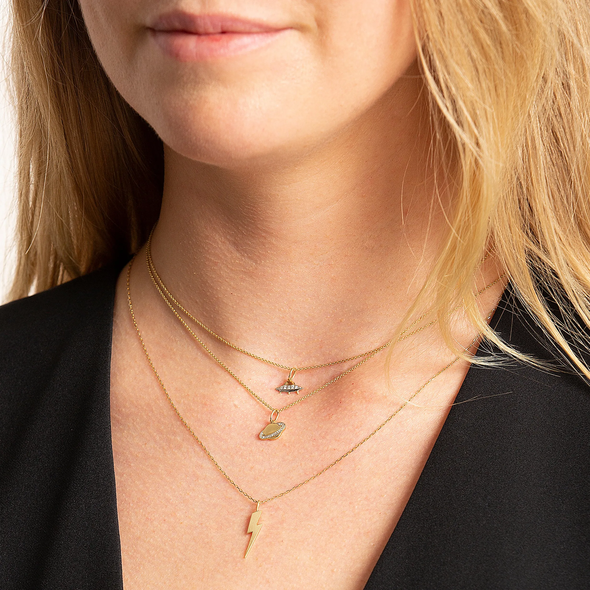 Pure Gold Small Lightning Bolt Charm sold by Sydney Evan product image thumbnail 2