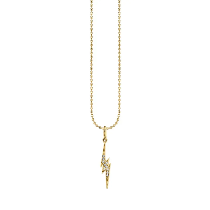 Gold & Diamond Small Lightning Bolt Charm made by Sydney Evan