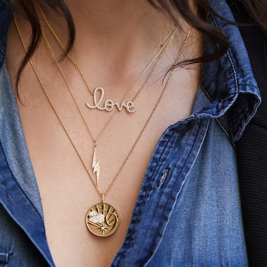 Gold & Diamond Large Lightning Bolt Charm sold by Sydney Evan product image thumbnail 2