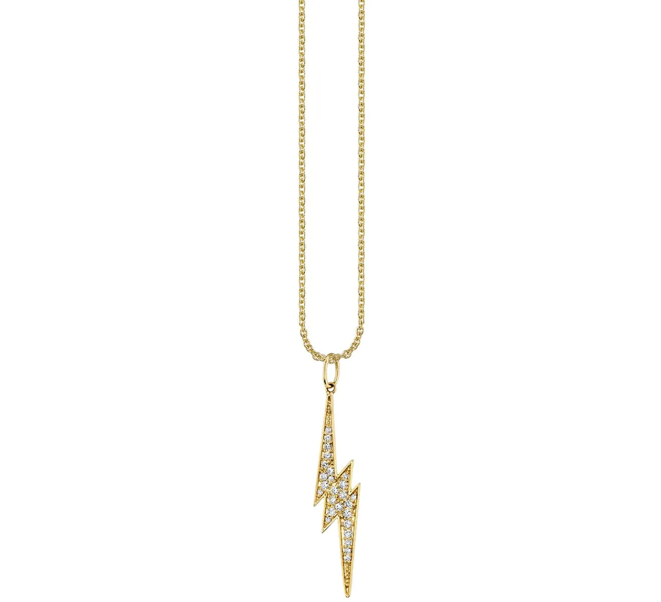 Gold & Diamond Large Lightning Bolt Charm sold by Sydney Evan