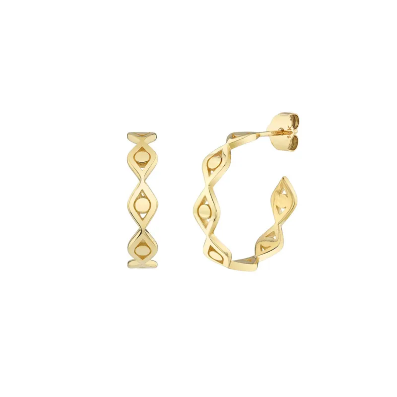 Pure Gold Eye Link Hoop Earrings made by Sydney Evan