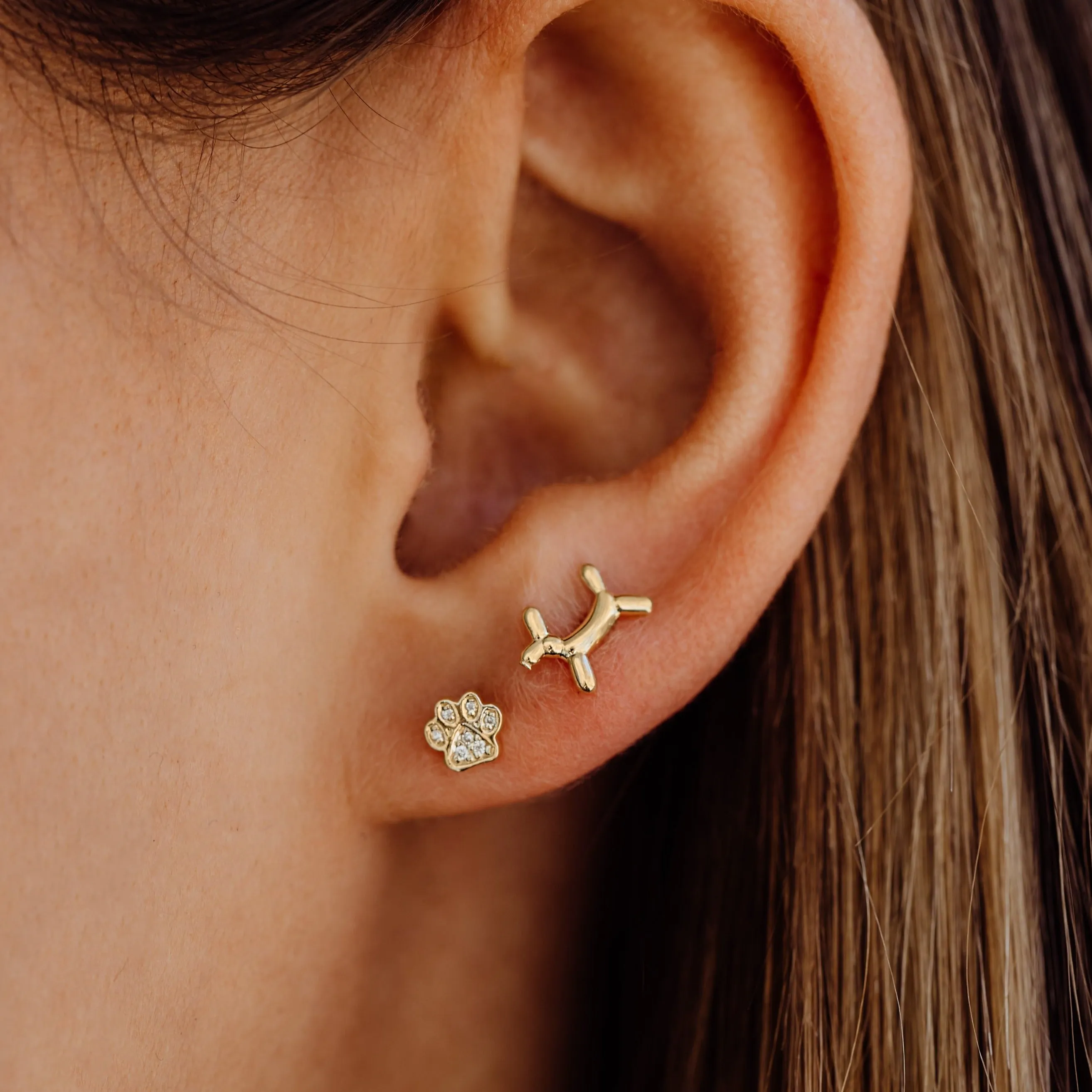 Gold Balloon Dog Stud sold by Sydney Evan product image thumbnail 2
