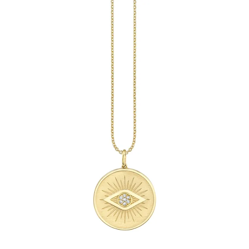 Gold & Diamond Eye Coin Charm made by Sydney Evan