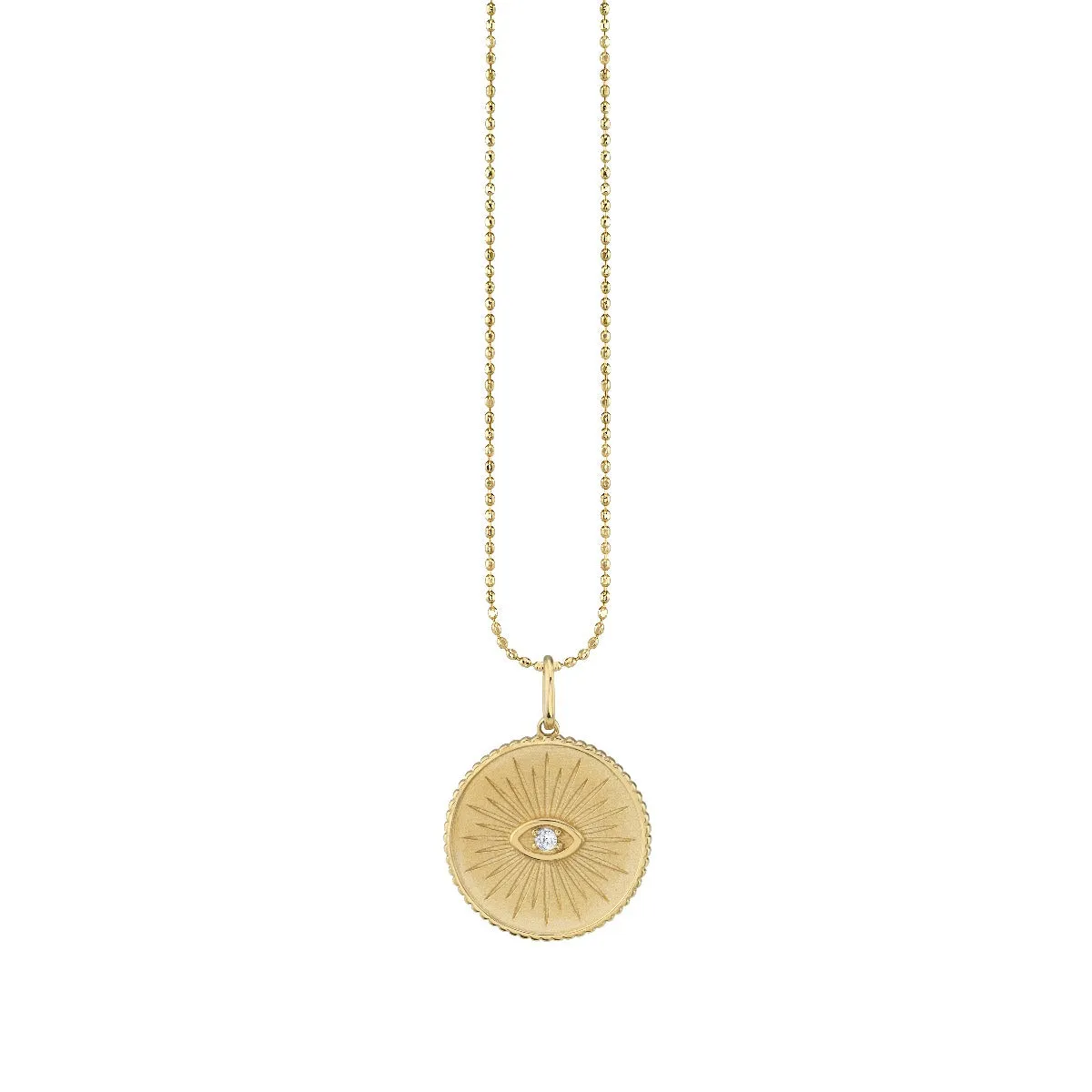 Gold & Diamond Marquise Eye Coin Charm sold by Sydney Evan