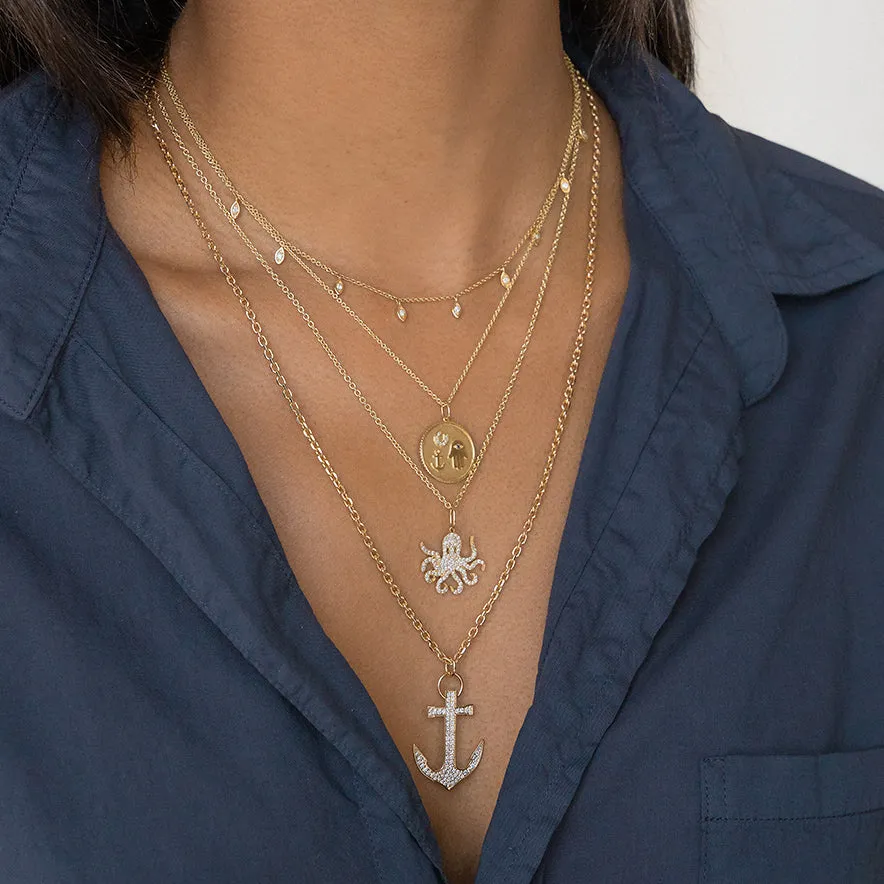 Gold & Diamond Large Anchor Charm sold by Sydney Evan product image thumbnail 2