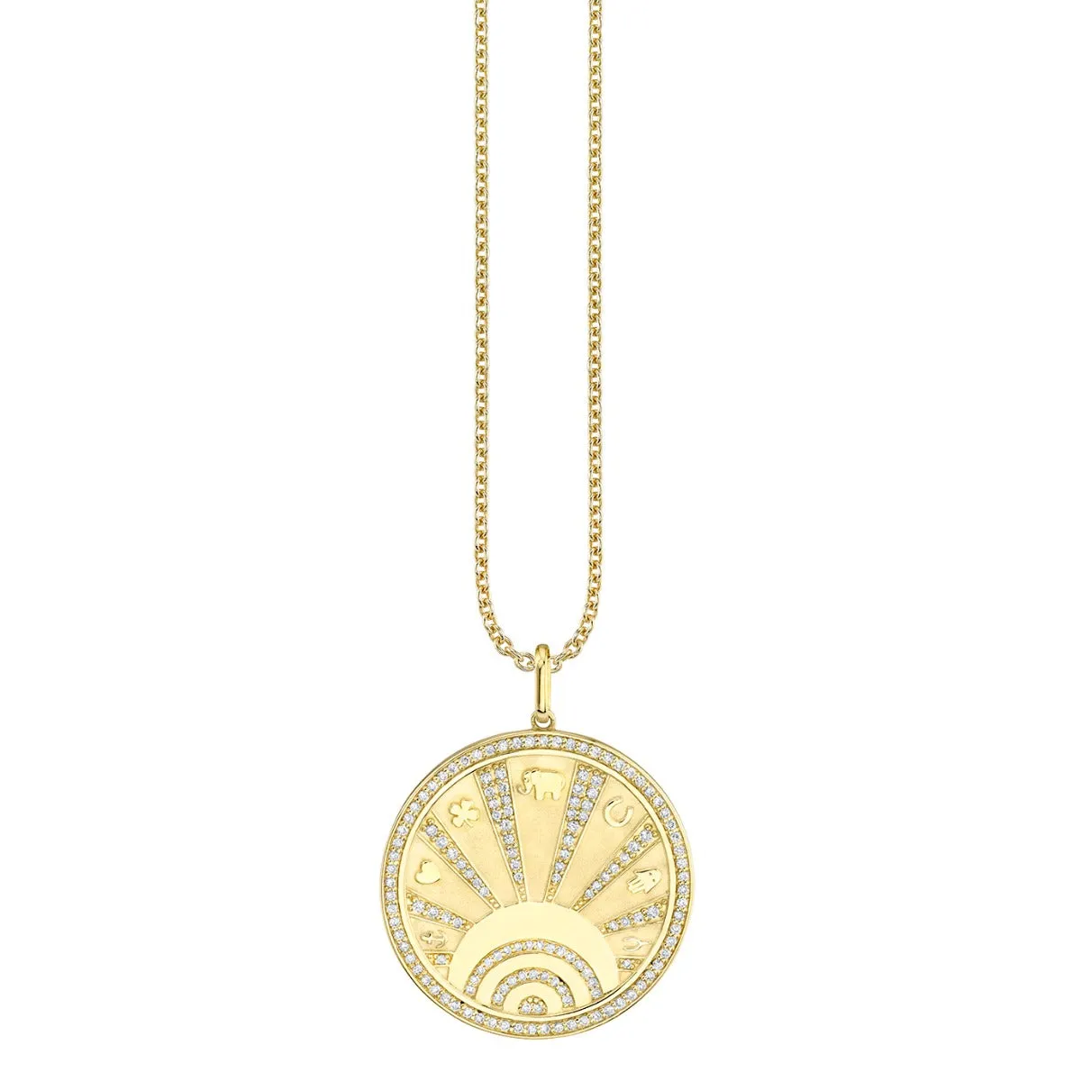 Gold & Diamond Luck Coin with Rays Charm sold by Sydney Evan