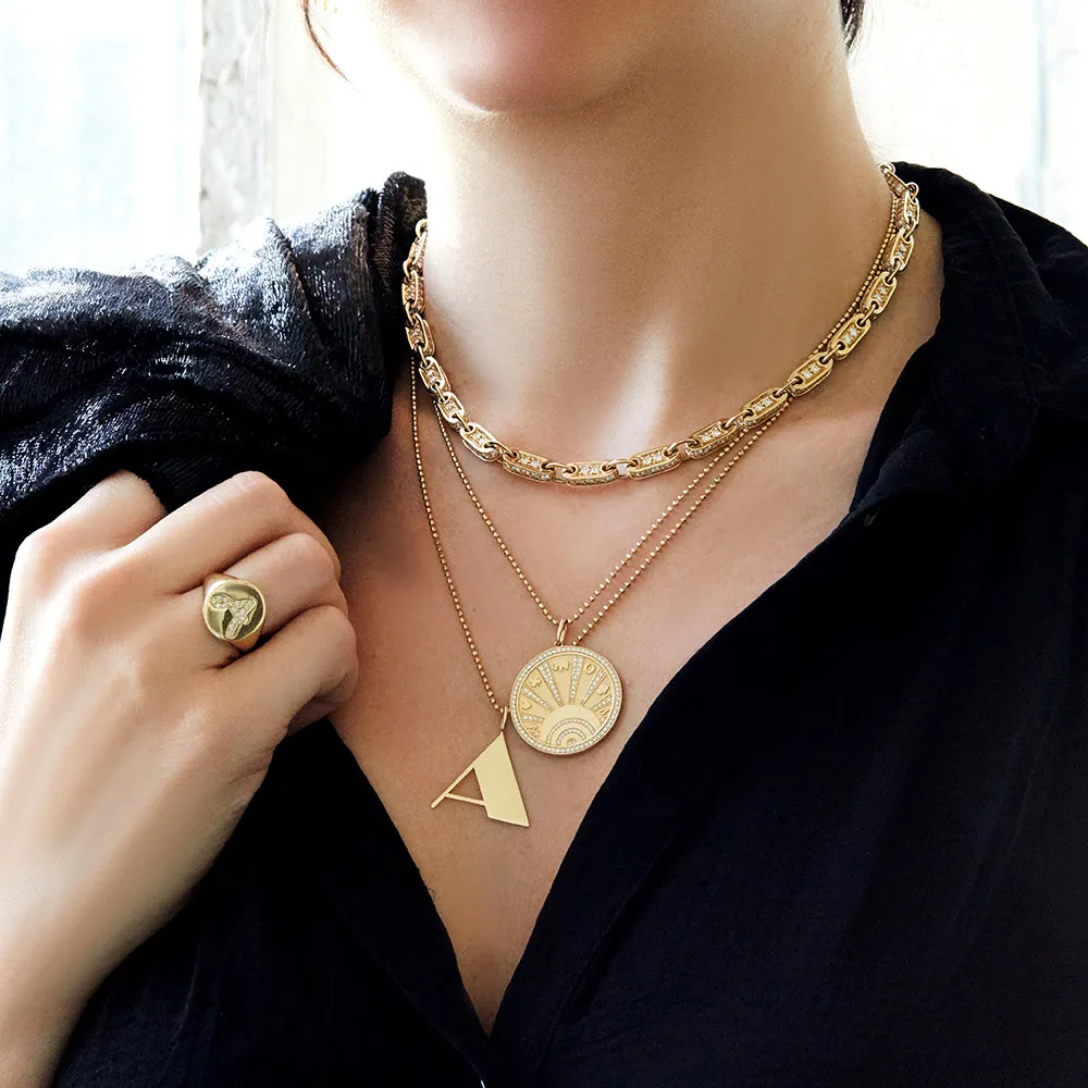 Gold & Diamond Luck Coin with Rays Charm sold by Sydney Evan product image thumbnail 2