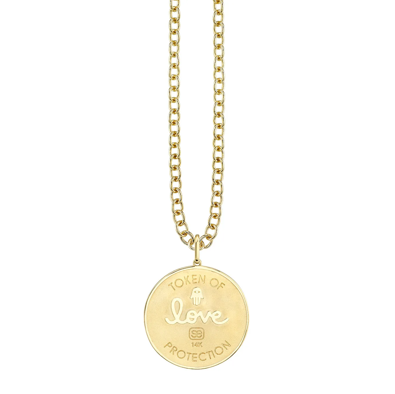 Gold & Diamond Eye Coin Charm sold by Sydney Evan product image thumbnail 3