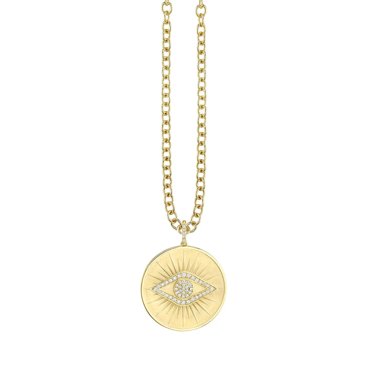 Gold & Diamond Eye Coin Charm sold by Sydney Evan