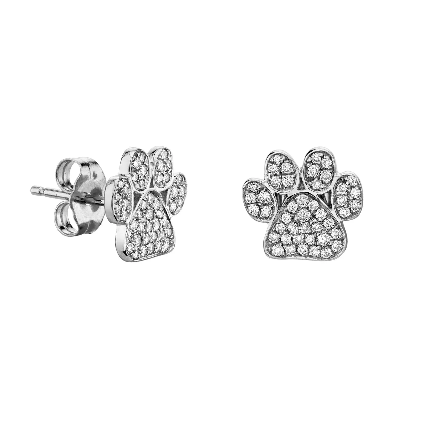Gold & Diamond Paw Stud sold by Sydney Evan product image thumbnail 3