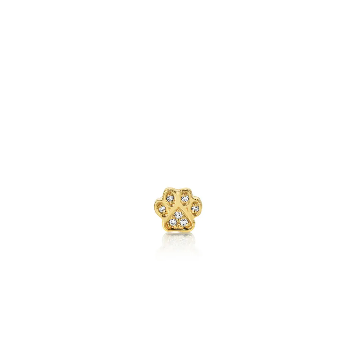 Gold & Diamond Mini Paw Stud sold by Sydney Evan product image thumbnail 5