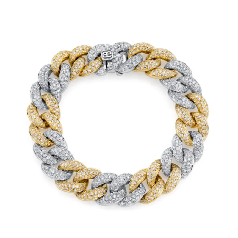 Two-Tone Gold Diamond Link Bracelet made by Sydney Evan