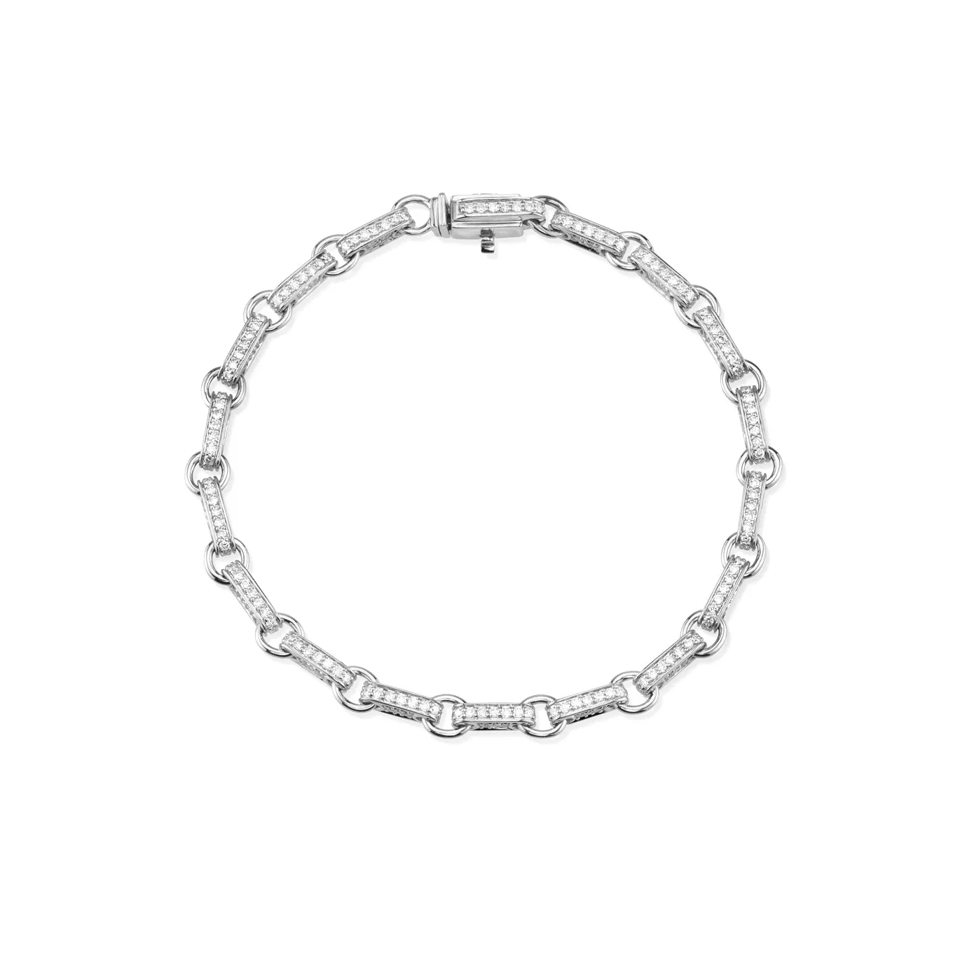 Gold & Diamond Small Rectangle Link Bracelet sold by Sydney Evan product image thumbnail 3