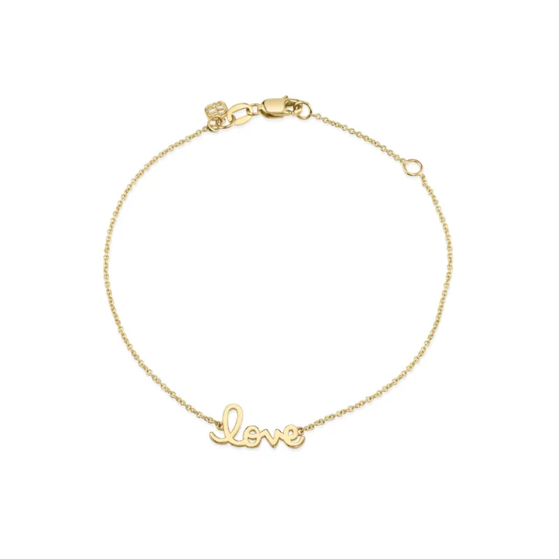 Pure Gold Small Love Bracelet made by Sydney Evan