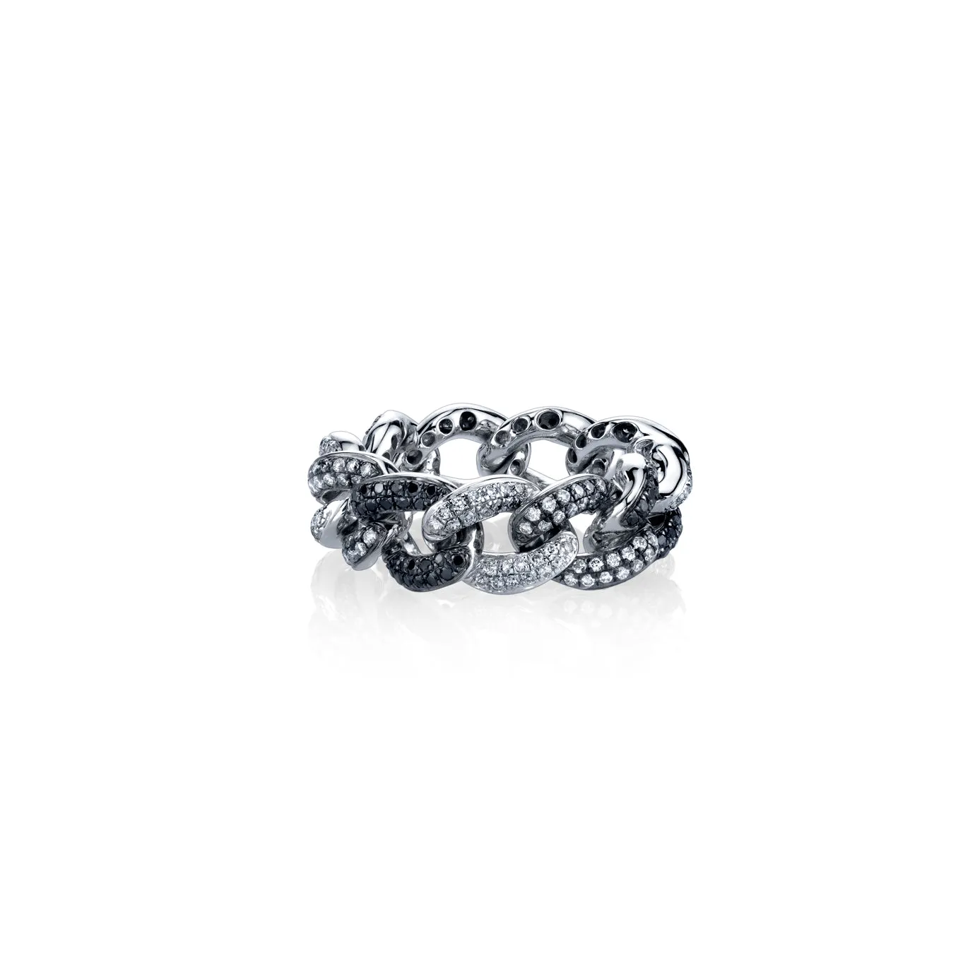 Gold & Diamond Pave Link Ring sold by Sydney Evan product image thumbnail 5