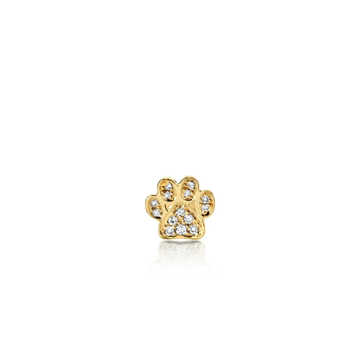 Gold & Diamond Small Paw Stud sold by Sydney Evan product image thumbnail 5