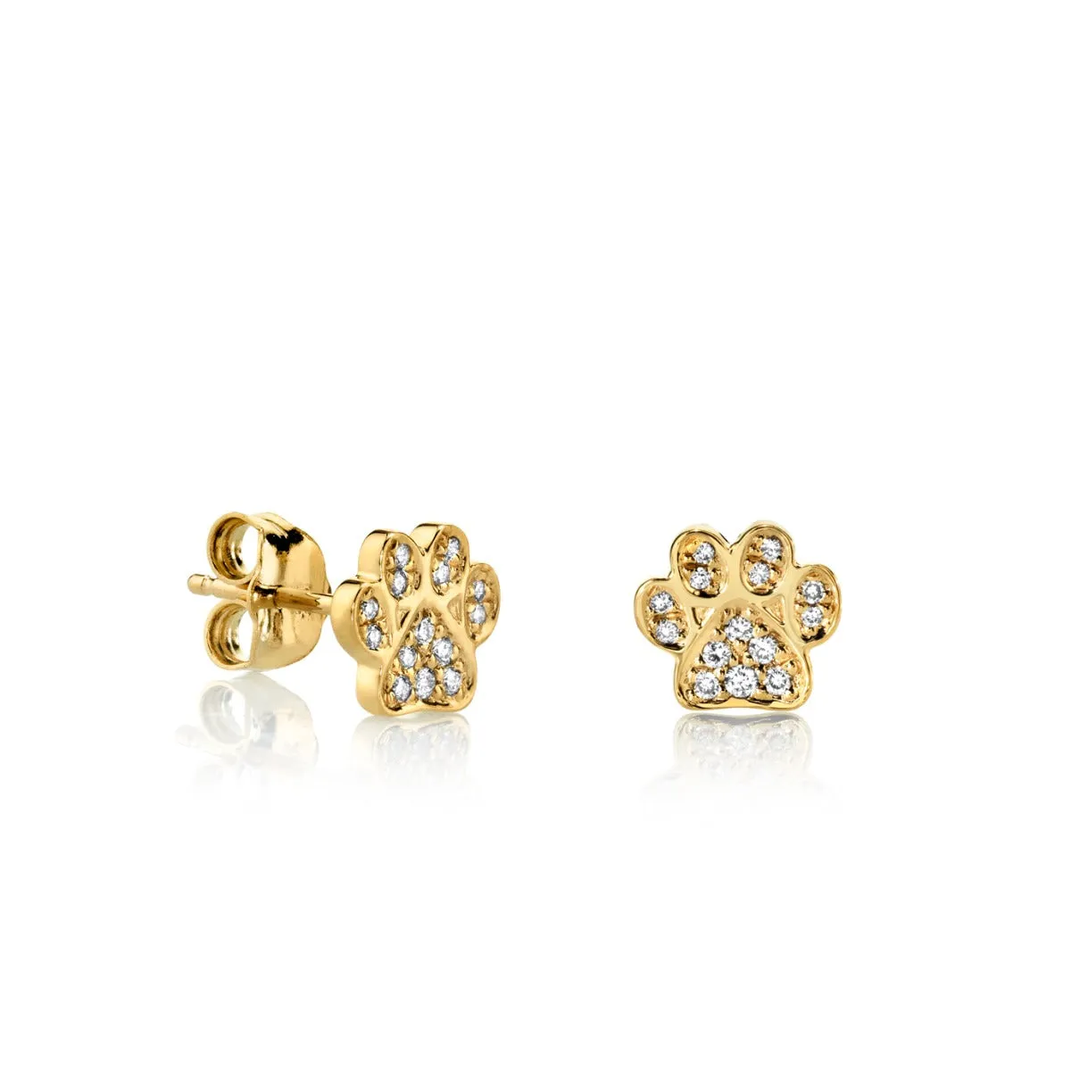 Gold & Diamond Small Paw Stud sold by Sydney Evan