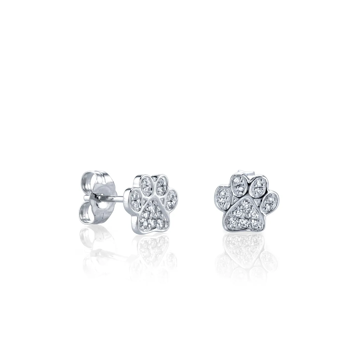 Gold & Diamond Small Paw Stud sold by Sydney Evan product image thumbnail 3