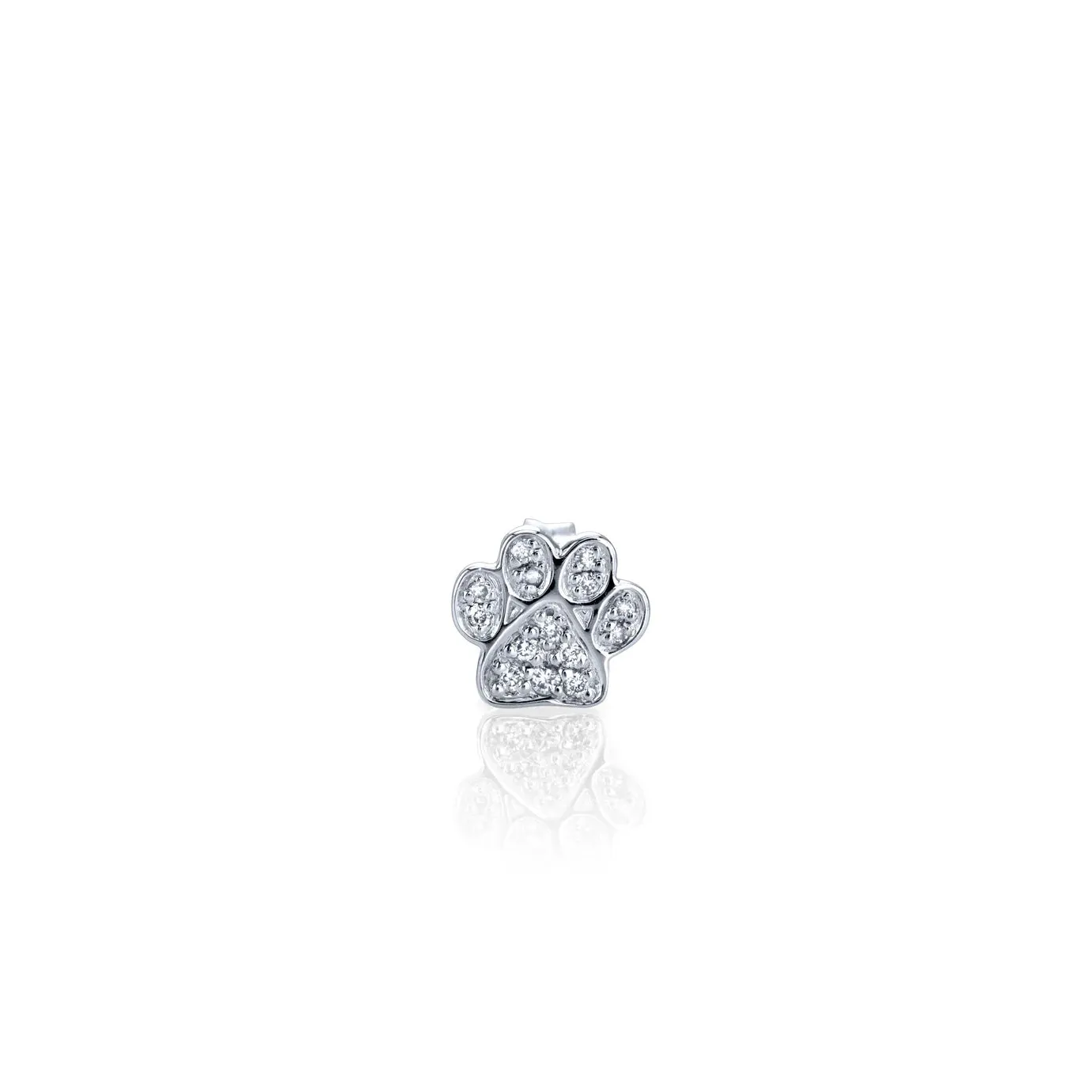 Gold & Diamond Small Paw Stud sold by Sydney Evan product image thumbnail 4