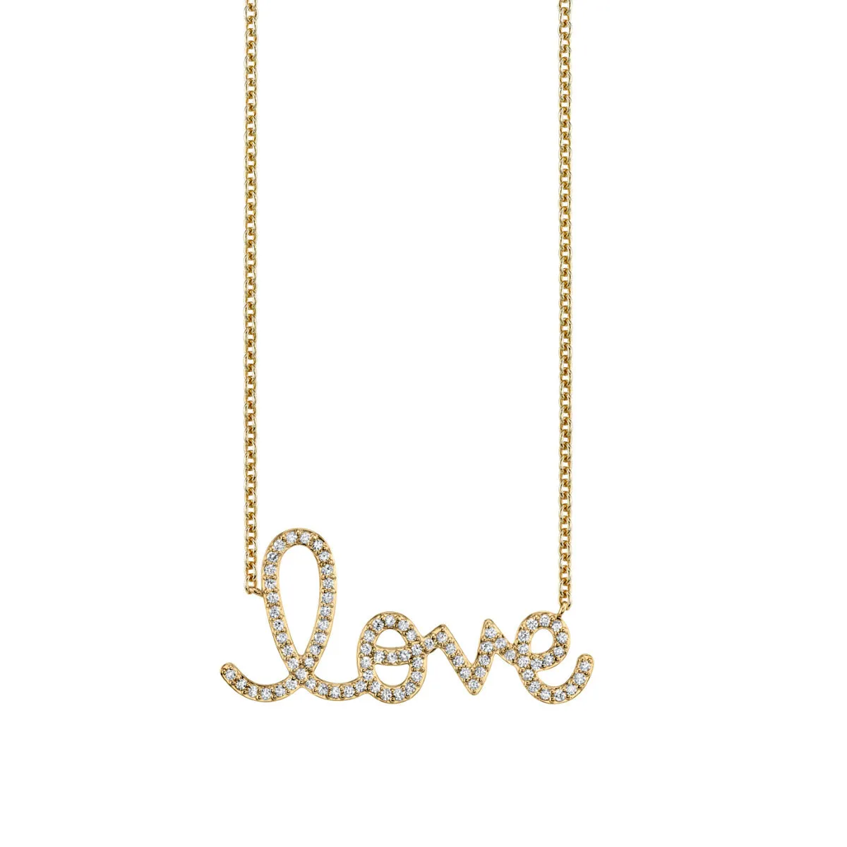Gold & Diamond Extra Large Love Necklace sold by Sydney Evan