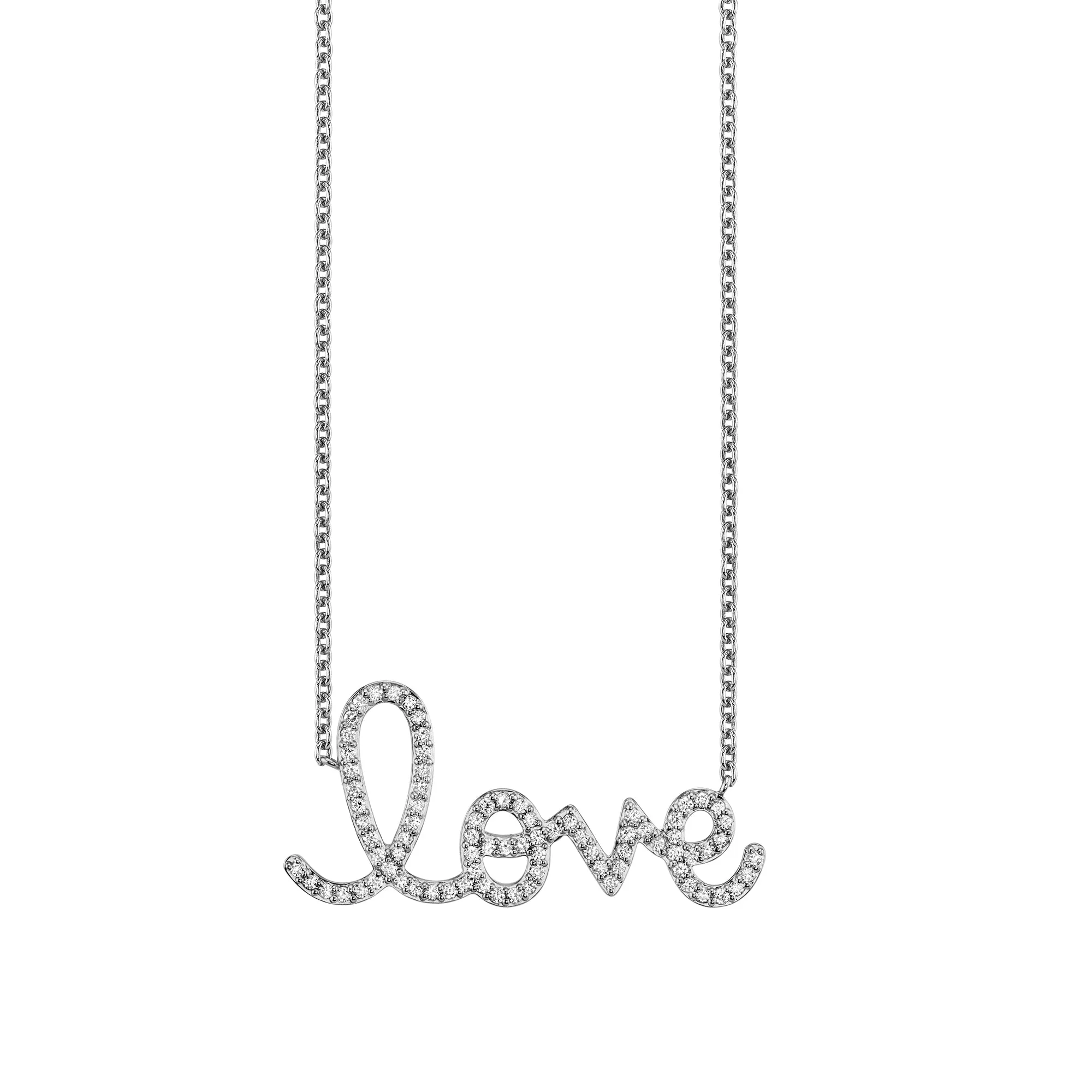 Gold & Diamond Extra Large Love Necklace sold by Sydney Evan product image thumbnail 3