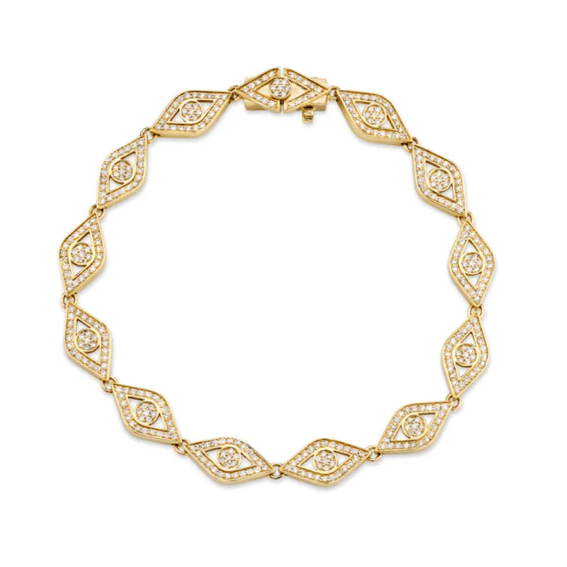 Gold & Diamond Eye Bracelet made by Sydney Evan