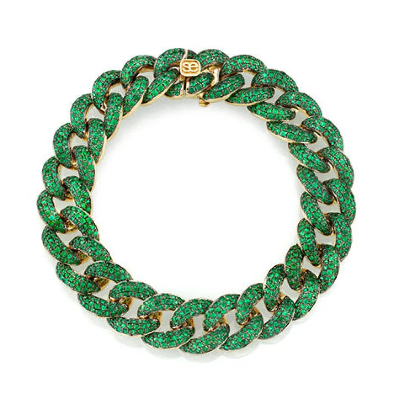 Gold & Emerald Link Bracelet made by Sydney Evan