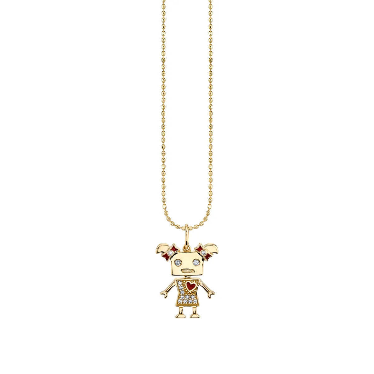 Gold & Diamond Girl Robot Charm sold by Sydney Evan