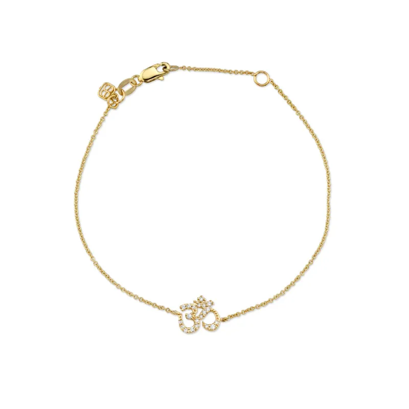 Gold & Diamond Om Bracelet made by Sydney Evan