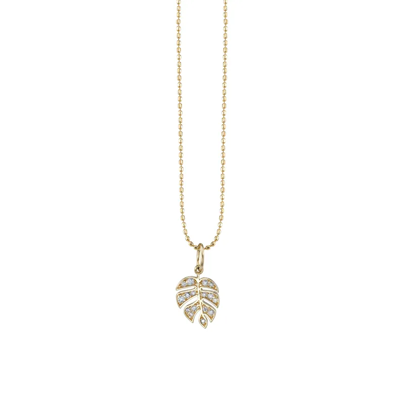Gold Small Monstera Leaf Charm made by Sydney Evan
