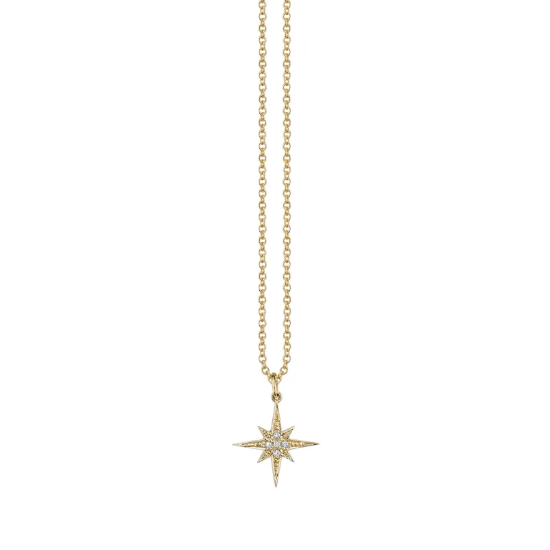 Gold & Diamond Small Starburst Charm made by Sydney Evan