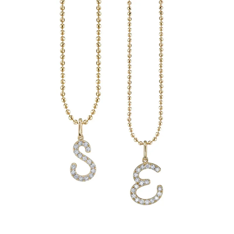 Gold & Diamond Large Initial Charm made by Sydney Evan