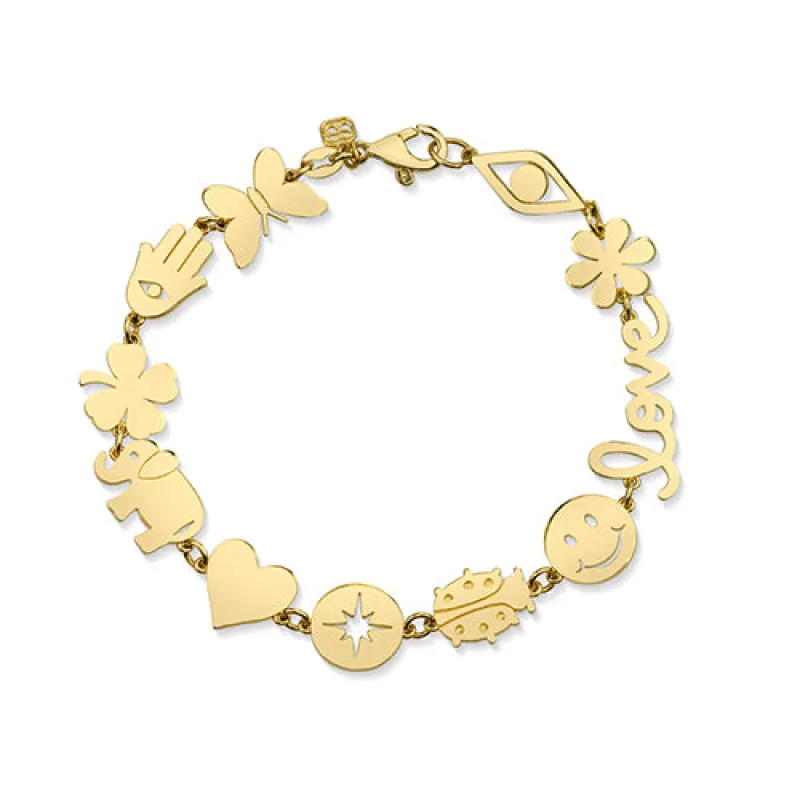 Gold Multi-Icon Pure Bracelet made by Sydney Evan