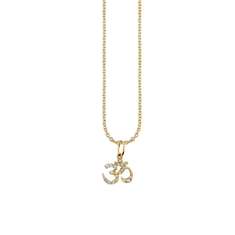 Gold & Diamond Small Om Charm made by Sydney Evan