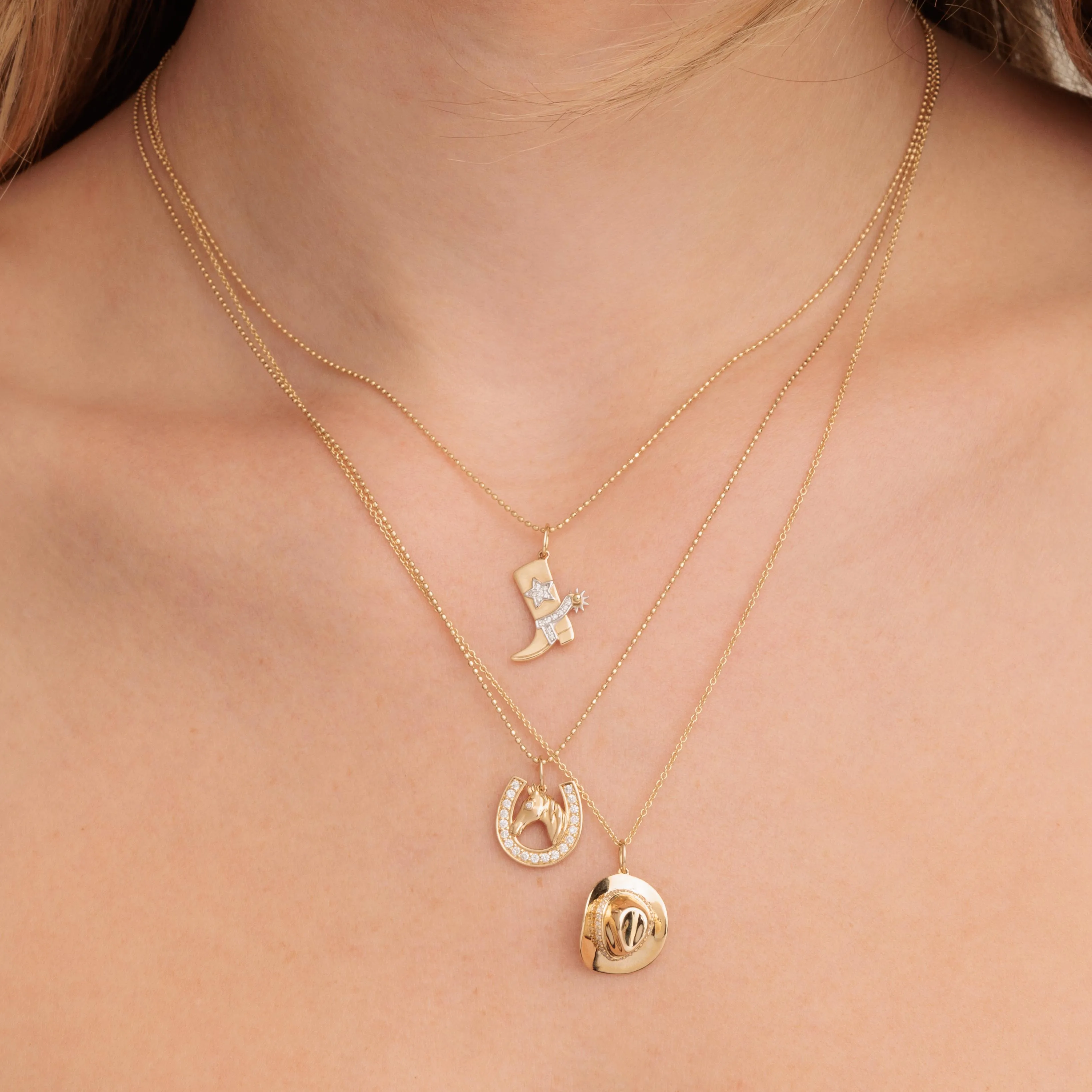 Gold & Diamond Cowboy Boot Charm sold by Sydney Evan product image thumbnail 2