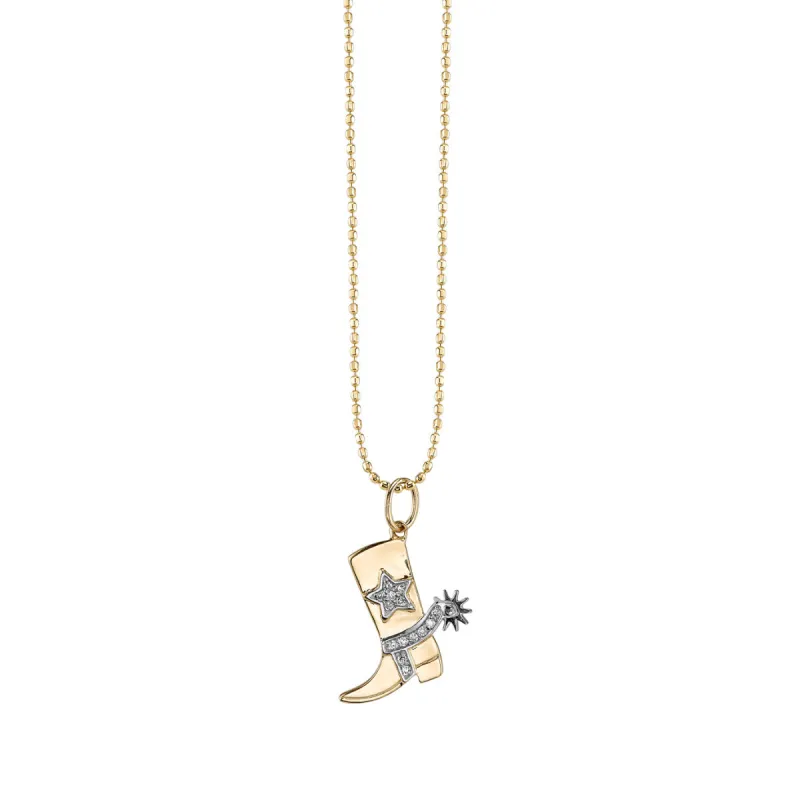 Gold & Diamond Cowboy Boot Charm made by Sydney Evan