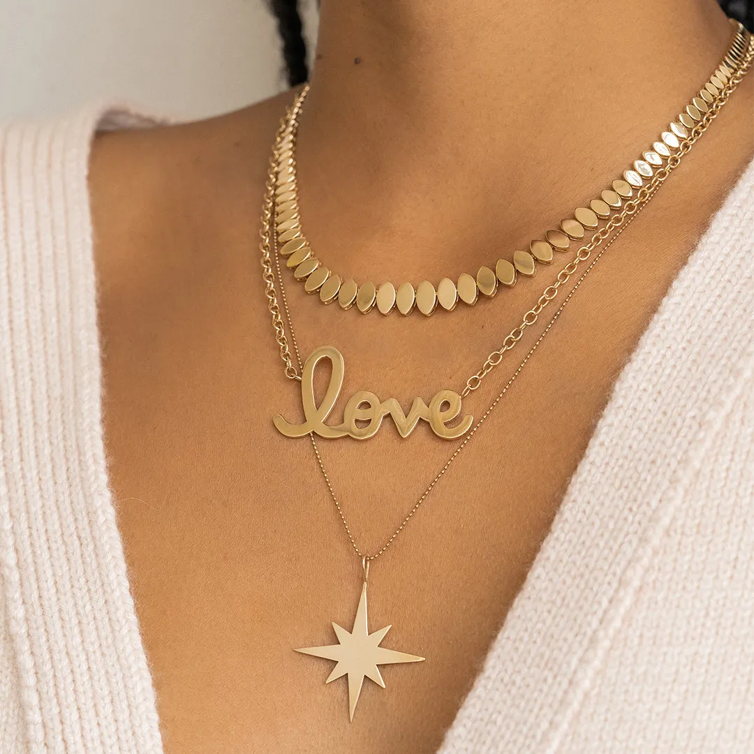 Pure Gold Supersize Script Love Necklace sold by Sydney Evan product image thumbnail 2
