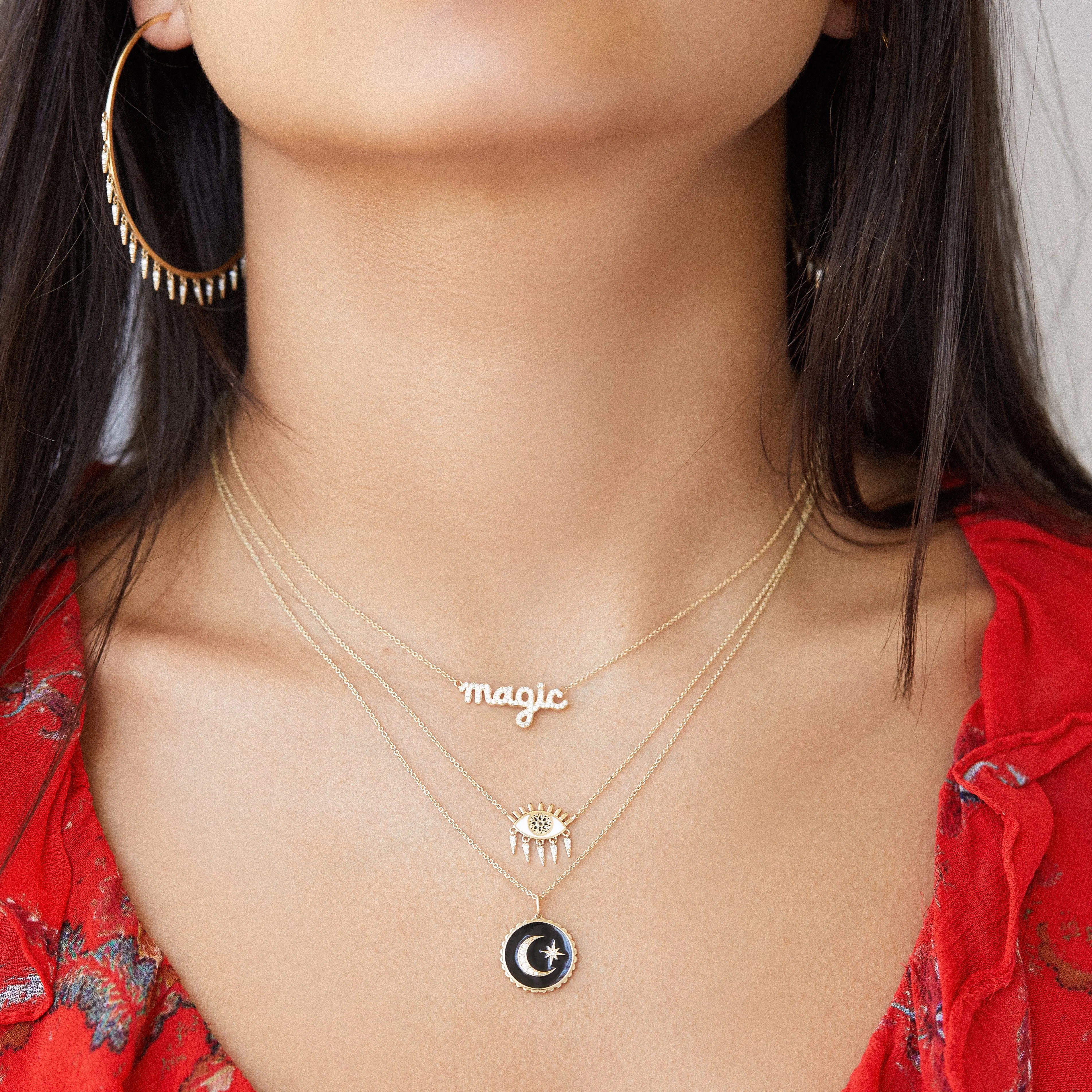 Gold & Diamond Magic Script Necklace sold by Sydney Evan product image thumbnail 2
