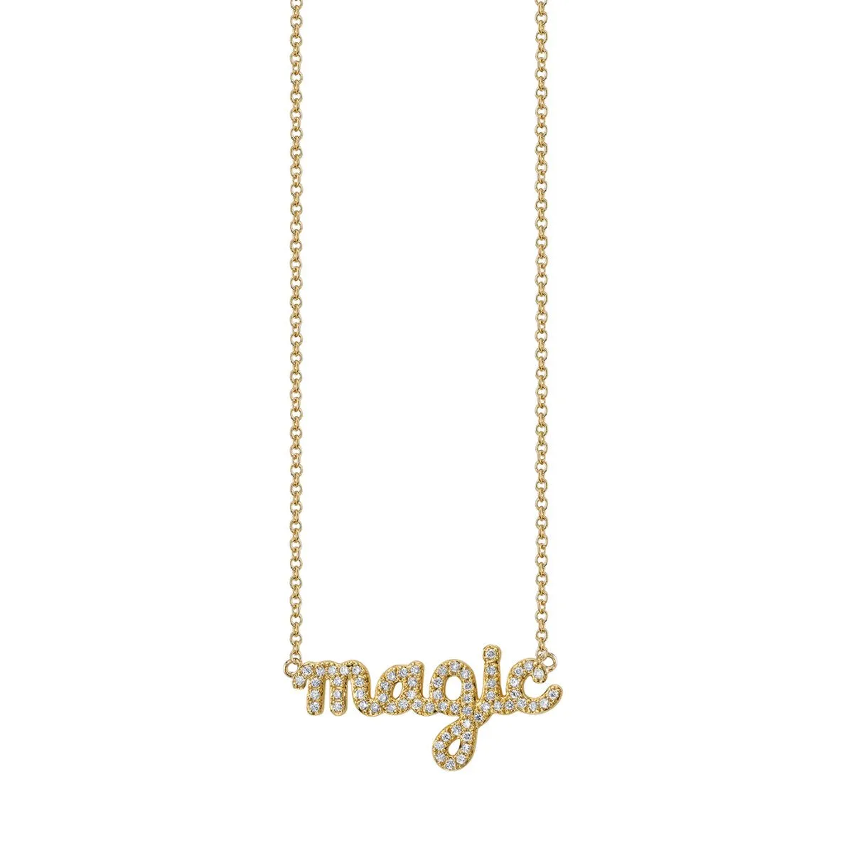 Gold & Diamond Magic Script Necklace sold by Sydney Evan