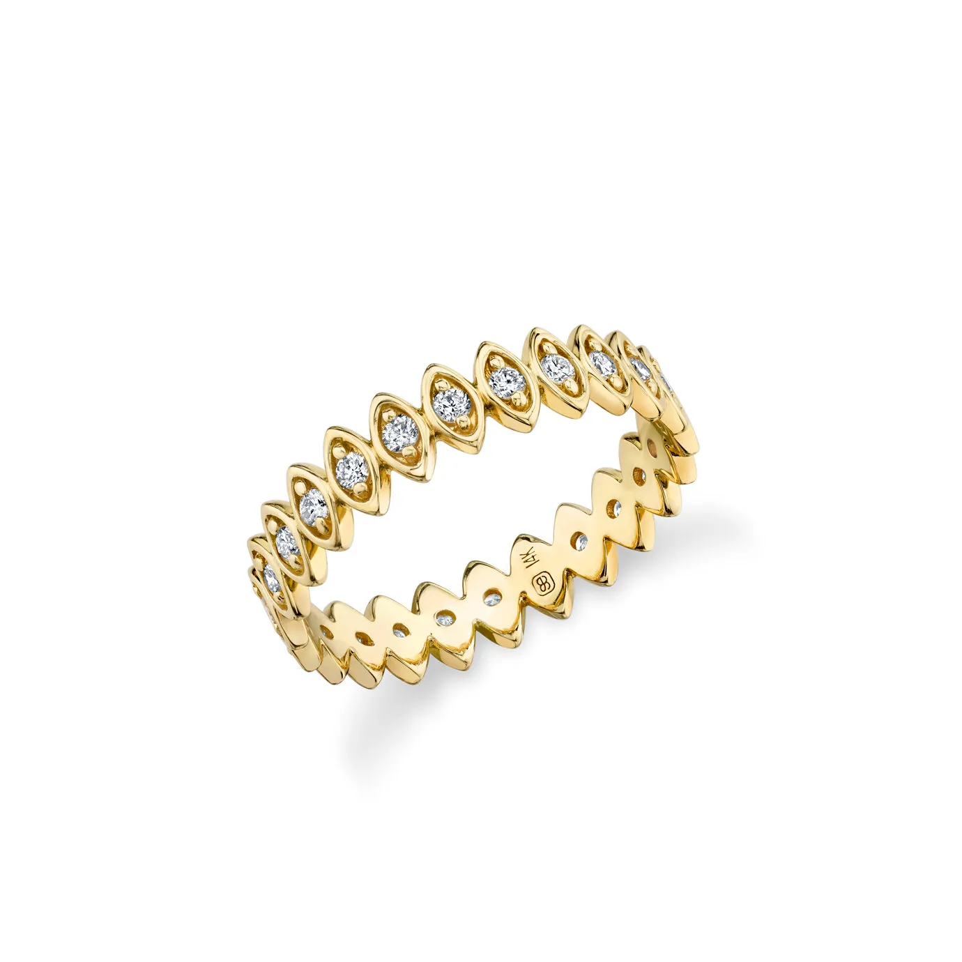 Gold & Diamond Vertical Marquise Eternity Ring sold by Sydney Evan