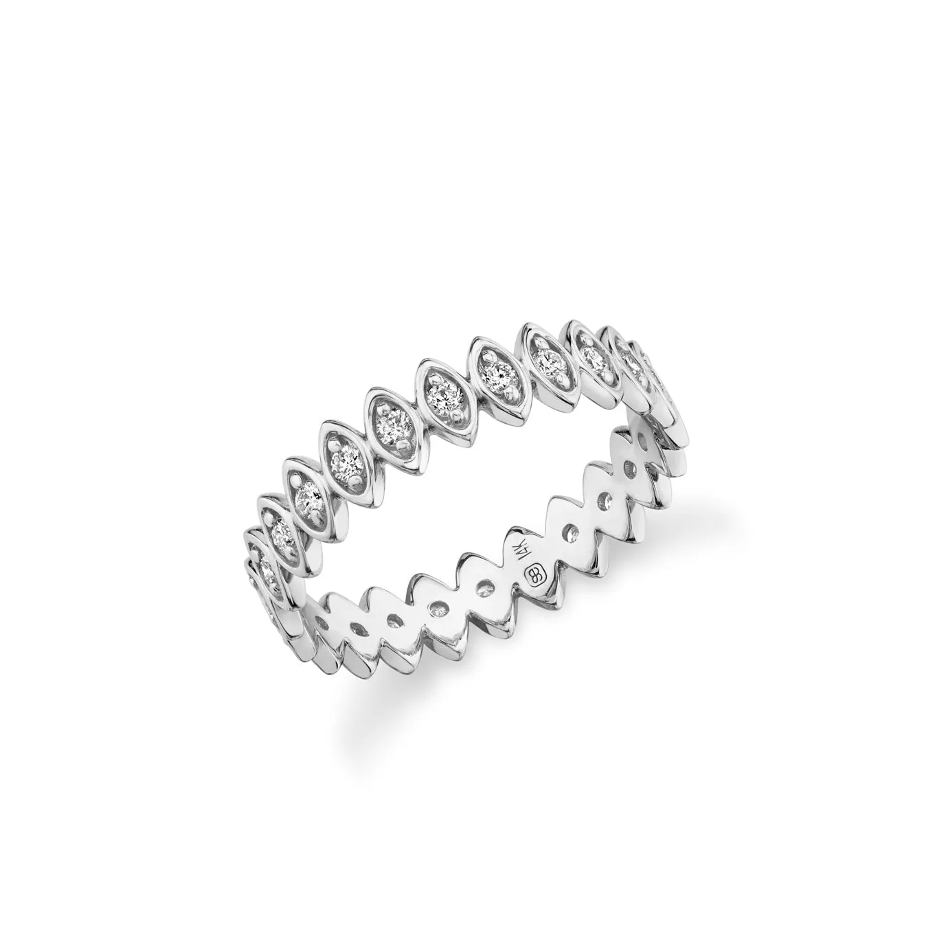 Gold & Diamond Vertical Marquise Eternity Ring sold by Sydney Evan product image thumbnail 3
