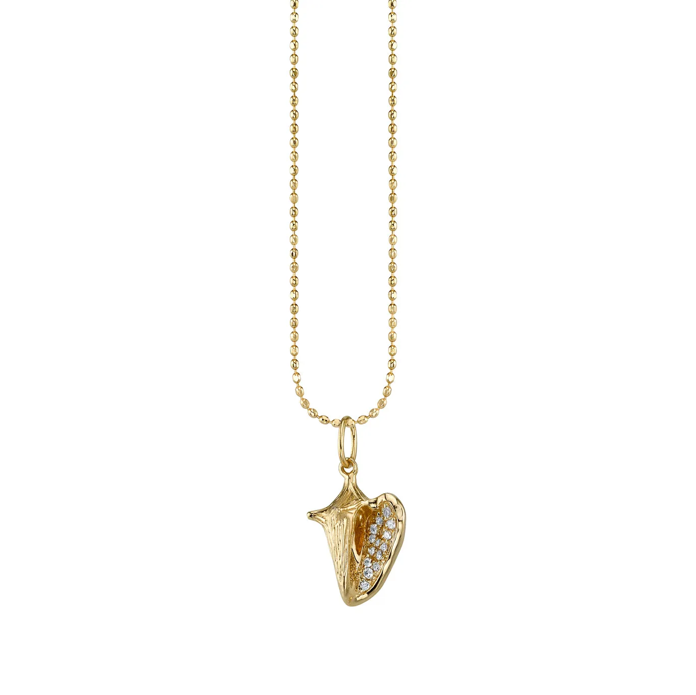 Gold & Diamond Small Conch Shell Charm sold by Sydney Evan