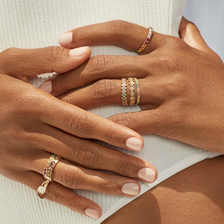 Gold & Rainbow Eternity Ring sold by Sydney Evan product image thumbnail 2