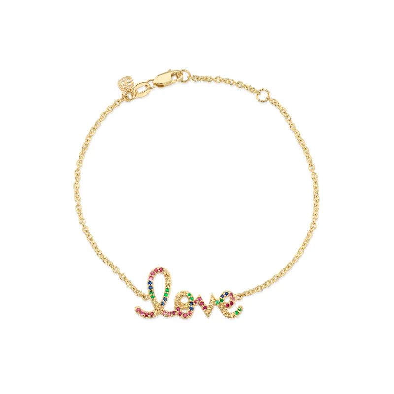 Gold & Rainbow Medium Love Bracelet made by Sydney Evan